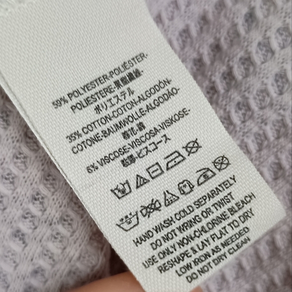 Free People Dahlia Waffle Knit Bell Sleeve Blouse size Small in Lilac 💜 Small - Picture 8 of 12